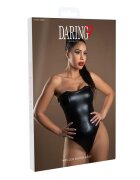 DARING INTIMATES Lenjerie sexy teddy Wetlook Bustier Body din material lucios negru mărime S model 75350