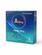 Diblong Prezervative Power Max pot susține întârzierea ejaculării texturate lubrifiate din latex 52 ± 2 mm 3 buc