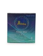 Diblong Prezervative Power Max pot susține întârzierea ejaculării texturate lubrifiate din latex 52 ± 2 mm 3 buc