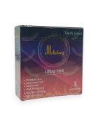 Diblong Prezervative subțiri Ultra Hot cu efect de încălzire lubrifiate din latex 52 ± 2 mm 3 buc