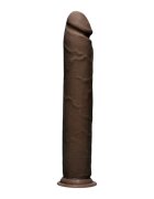 Doc Johnson Dildo realist THE D - Dual Density bază cu ventuză pentru fixare lungime 30 cm culoarea maro
