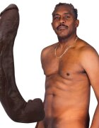 Doc Johnson Dildo realist Ultraskyn Signature Cocks - Dredd bază cu ventuză pentru fixare 34 cm culoarea maro