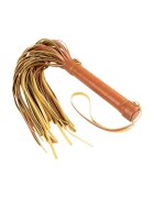 DREAM toys Bici Blaze Elite Flogger pentru jocuri erotice din piele ecologică culoare maro coniac