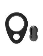 DREAM toys Inel pentru penis RAMROD Cockring Single Weight din silicon cu bilă de oțel detașabilă greutate 57 grame negru