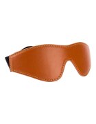 DREAM toys Mască Blaze Elite Mask pentru jocuri erotice din piele ecologică cu bandă elastică culoare maro coniac