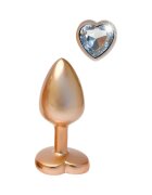 DREAM toys Plug anal Pearl Gold Plug cu bază în formă de inimă lungime 7.1 cm diametru 2.7 cm auriu mărime S