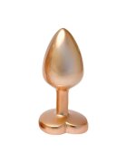 DREAM toys Plug anal Pearl Gold Plug cu bază în formă de inimă lungime 7.1 cm diametru 2.7 cm auriu mărime S