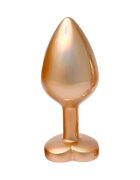 DREAM toys Plug anal Pearl Gold Plug cu bază în formă de inimă lungime 8.3 cm diametru 3.4 cm auriu mărime M