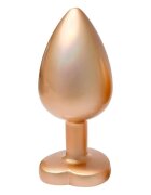 DREAM toys Plug anal Pearl Gold Plug cu bază în formă de inimă lungime 9.5 cm diametru 4.3 cm auriu mărime L