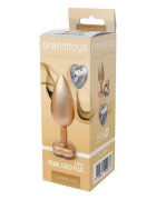 DREAM toys Plug anal Pearl Gold Plug cu bază în formă de inimă lungime 9.5 cm diametru 4.3 cm auriu mărime L