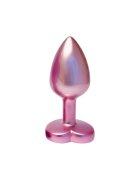 DREAM toys Plug anal Pearl Pink Plug cu bază în formă de inimă lungime 7.1 cm diametru 2.7 cm roz mărime S