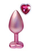 DREAM toys Plug anal Pearl Pink Plug cu bază în formă de inimă lungime 8.3 cm diametru 3.4 cm roz mărime M