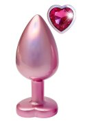 DREAM toys Plug anal Pearl Pink Plug cu bază în formă de inimă lungime 9.5 cm diametru 4.3 cm roz mărime L