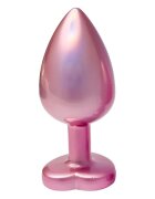 DREAM toys Plug anal Pearl Pink Plug cu bază în formă de inimă lungime 9.5 cm diametru 4.3 cm roz mărime L