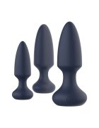 DREAM toys Set plug anal vibrator Startroopers Mars 3 dopuri cu 10 funcții de vibrație 13.5 cm – 16.5 cm albastru