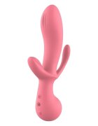 DREAM toys Vibrator Amour Claire Triple Pleasure pentru stimulare clitoridiană vaginală și anală 10 funcții de vibrație roz