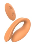 DREAM toys Vibrator dublu Glam Couples Vibrator control prin telecomandă 7 funcții de vibrație culoare portocaliu