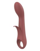 DREAM toys Vibrator Nude Sierra G-Spot Duo pentru stimularea clitorisului și punctului G 10 funcții de vibrație cărămiziu