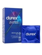 DUREX Prezervative clasice Classic Extra Safe lubrifiate si rezistente 56 mm 1 cutie x 12 buc