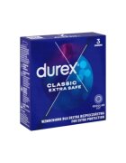 DUREX Prezervative clasice Classic Extra Safe lubrifiate și rezistente 56 mm 1 cutie x 3 buc