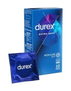 DUREX Prezervative clasice Extra Safe lubrifiate și rezistente 56 mm 1 cutie x 10 buc