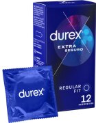 DUREX Prezervative clasice Extra Seguro lubrifiate si rezistente 56 mm 1 cutie x 12 buc