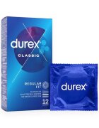 DUREX Prezervative Classic Regular Fit din latex lubrifiate și rezistente diametru 56 mm 1 cutie x 12 buc