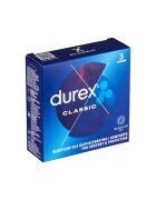 DUREX Prezervative Classic Regular Fit din latex lubrifiate și rezistente diametru 56 mm 1 cutie x 3 buc