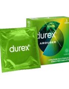 DUREX Prezervative cu striații Arouser din latex texturate pentru stimulare intensificată diametru 53 mm 3 bucăți