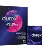 DUREX Prezervative cu striații Mutual Pleasure regular fit cu efect de stimulare clitoridiană și întârziere ejaculare 56 mm 1 cutie x 20 buc