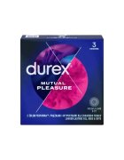 DUREX Prezervative cu striații Mutual Pleasure regular fit cu efect de stimulare clitoridiană și întârziere ejaculare 56 mm 1 cutie x 3 buc