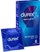 DUREX Prezervative Natural regular fit 56 mm 1 cutie x 6 buc