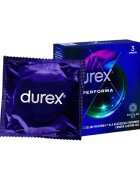 DUREX Prezervative Performa Regular Fit din latex efect de întârziere ejaculare 56 mm 1 cutie x 3 buc