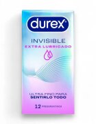 DUREX Prezervative ultra subtiri Invisible cu extra lubrifiere senzatie naturala 56 mm 1 cutie x 12 buc