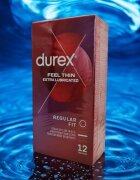 DUREX Prezervative ultra subtiri Thin Feel Extra Lubrifiate 56 mm 1 cutie x 12 buc