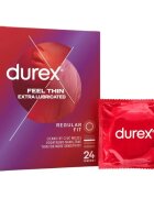 DUREX Prezervative ultra subțiri Thin Feel Extra Lubrifiate 56 mm 1 cutie x 24 buc