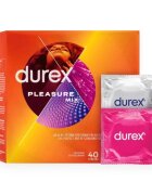 DUREX Set prezervative Pleasure Mix diverse sortimente stimulatoare din latex diametru 56 ± 2 mm 40 buc