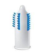 EGZO Prezervativ stimulator Tough Cat Blue - Medium cu texturi proeminente din latex diametru 52 mm 1 buc