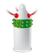 EGZO Prezervativ stimulator Uncle Bob Pink - Medium cu bile și texturi proeminente din latex diametru 52 mm 1 buc.