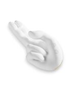 ENGILY ROSS Stimulator Flirty Hand design în formă de mână 10 funcții de vibrație și de mișcare funcție de încălzire rezistent la apă alb 16.4 cm