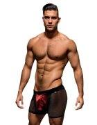 ENVY Chilot sexy - Snap Down Mesh Boxer Brief negru/roșu S/M