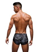 ENVY Slip de înot bărbați Camo Trunks with Dog Tag design camuflaj cu colier de soldat gri închis și negru mărime S/M