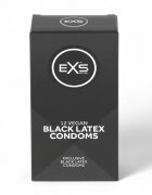 EXS Prezervative Black Latex din latex diametru 54 mm fără miros culoare negru 12 bucăți