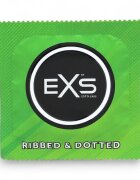EXS Prezervative Ribbed & Dotted Condoms texturate subțiri și rezistente diametru 56 mm 12 bucăți