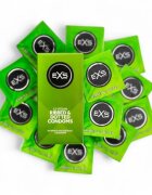 EXS Prezervative Ribbed & Dotted Condoms texturate subțiri și rezistente diametru 56 mm 12 bucăți
