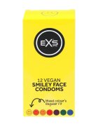 EXS Prezervative Smiley Face Condoms design multicolor cu zâmbet din latex diametru 54 mm 12 bucăți