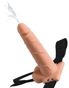FETISH FANTASY SERIES Ham Strap-on Squirting Strap-on with Balls cu funcție de ejaculare lungime 19 cm culoarea pielii