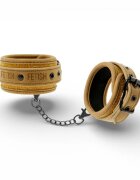 Fetish Submissive Cătușe Ankle Cuffs pentru jocuri erotice BDSM din piele vegană mărime reglabilă culoare maro