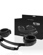 Fetish Submissive Cătușe Noprene Lining Handcuffs pentru jocuri erotice BDSM din piele vegană reglabile culoare negru