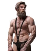 Fetish Submissive Ham bărbătesc ATTITUDE V-shape cu chilot din piele ecologică